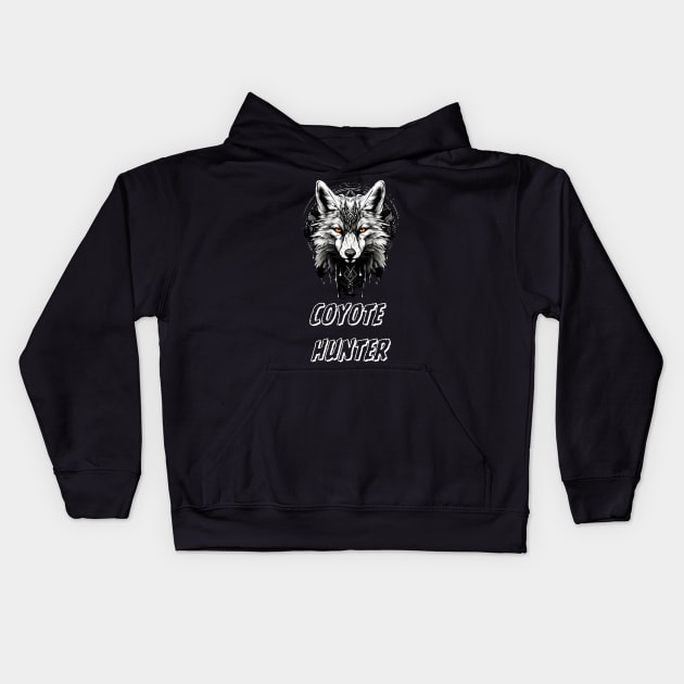Coyote hunting Kids Hoodie by vaporgraphic